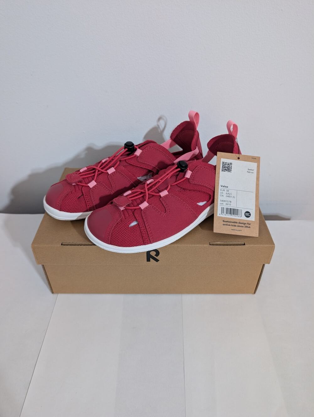 Reima Barefoot Sandals Valoa US 6/6.5 EU 38 Red